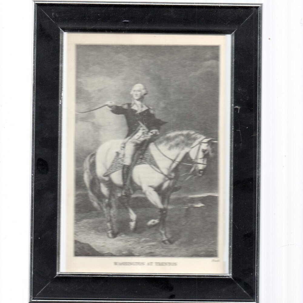 Washington At Trenton - Framed Black and White Lithograph